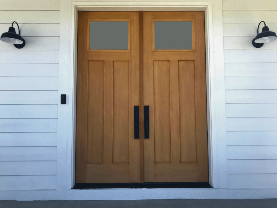 Fiberglass double door brown