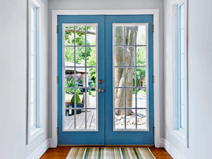 French blue garden door