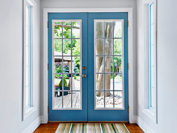 French blue garden door