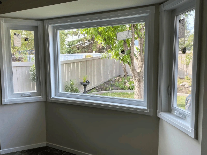 White triple pane window in Edmonton house replaced by Canglow